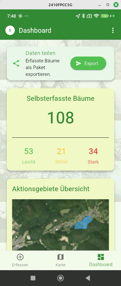 App: Dashboard Übersicht